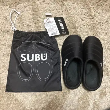 SUBU 블랙 샌들 수납 봉투 포함 스브 겨울용 샌들