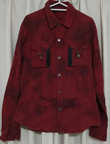 인디애틱 긴팔 셔츠 타이 다이 가공 와인 L 사이즈 시크 스타일