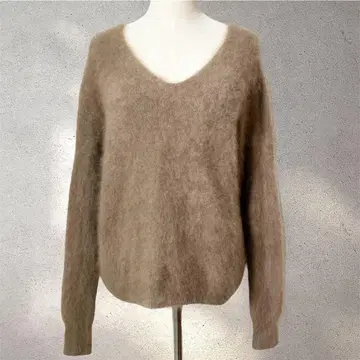 [쉽스] 니트/모카/V넥/드롭 숄더/어른 시크/긴팔