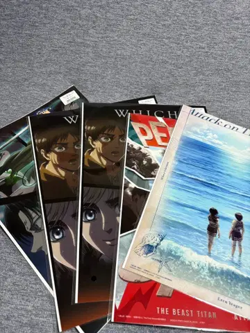 제일복권 진격의 거인 클리어 포스터 세트 5장