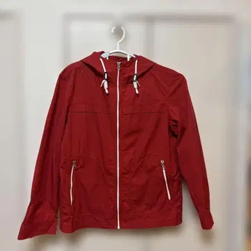 빨간색 후드 부착 요트맨 후드티 XL