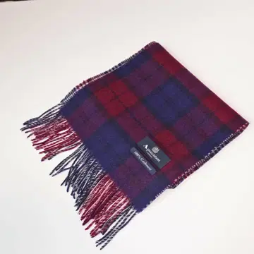 아쿠아 스큐텀 캐시미어 100% 체크 머플러 리버서블