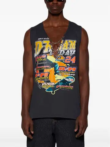 BLUEMARBLE Moto print vneck sleeveles