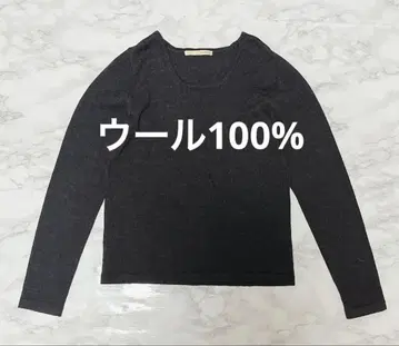 evam eva 울 100% 다크 그레이 크루넥 스웨터