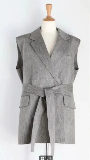 girlish 가리쉬 St.cecilia 린넨 베스트 헤링본 그레이