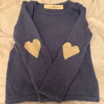 퐁 드 샤롱 하트 패치 니트 스웨터 퍼플