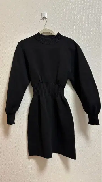 SLY 블랙 긴팔 튜닉 허리 리브