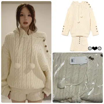 andmary Yara 케이블 니트 세트업 아이보리