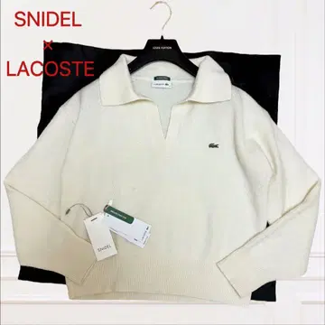 [ 완판템 ] SNIDEL 라코스테 별주 스키퍼 니트 풀오버 로고 자수