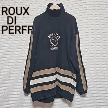 ROUX DI PERFF 하이넥 트레이닝복 베이 마크 블랙