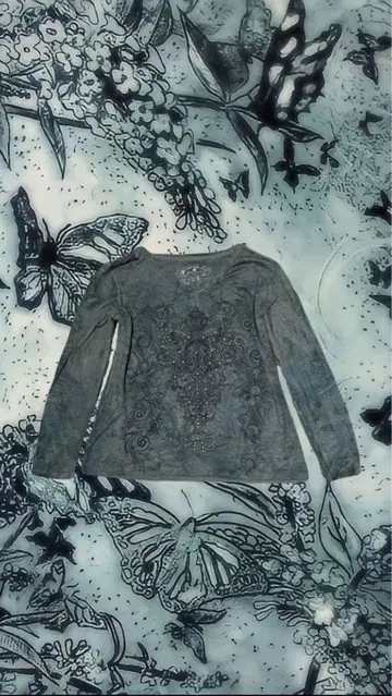 펑크 y2k 그런지 헤이세이 갸루 긴팔 상의