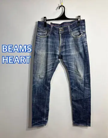 분위기 발군 BEAMS HEART vintage 가공 청바지: L