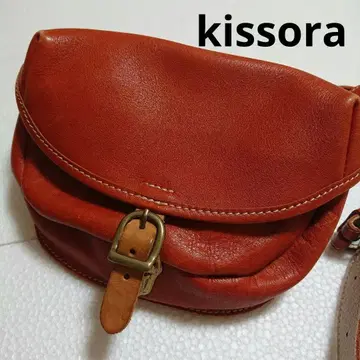 kissora 오렌지 브라운 가죽 숄더백 바디백