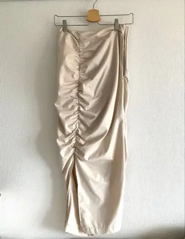 개더 아이라인 스커트 katrin Tokyo 타이트 스커트 아이보리