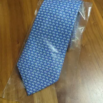 Salvatore Ferragamo 파랑 동물 패턴 넥타이