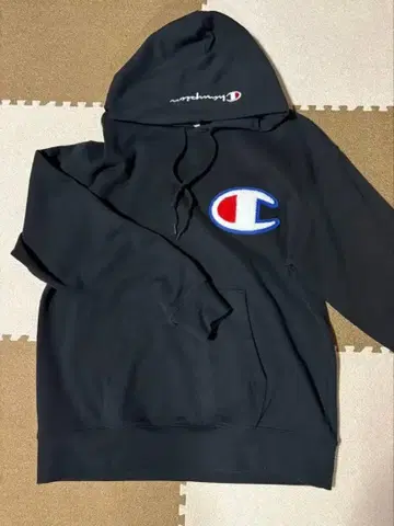 Champion 풀오버 후드티 블랙 M