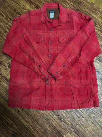 patagonia 오가닉 코튼 체크 무늬 플란넬 셔츠 S