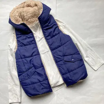 새상품급! 로리즈팜 리버서블 복슬복슬 퀼팅 다운 베스트 M