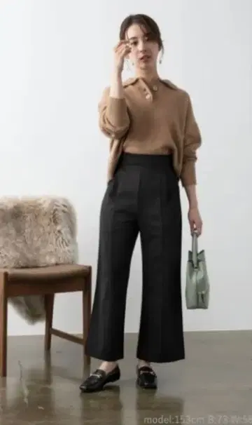 COHINA 코히나 하이웨스트 컷 와이드 팬츠-short S