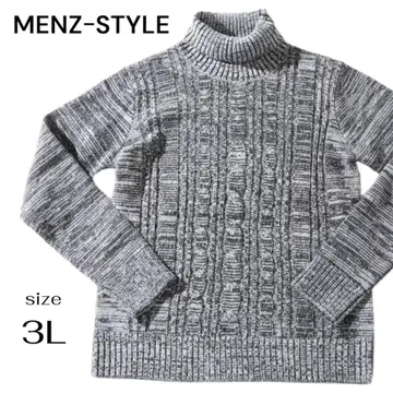 [새상품급] 케이블 짜임 터틀넥 긴팔 니트 3L 크게 여유롭게
