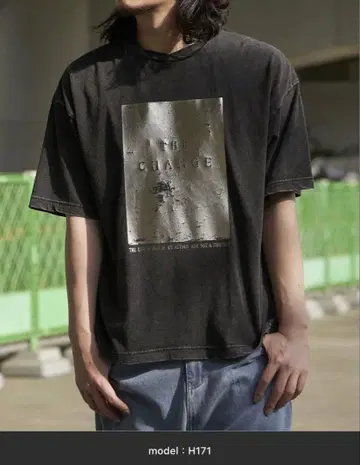 [ SALE ] 배송비 포함 스노우 워시 가공박 프린트 T셔츠 M