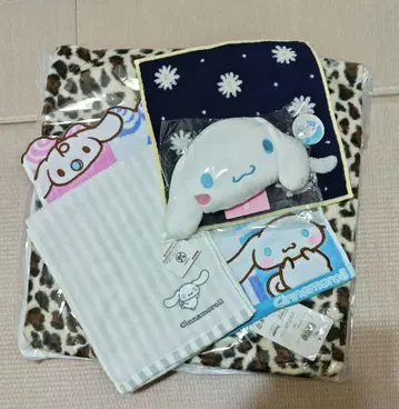 시나모롤 타월 세트 레오파드 무늬 쿠션