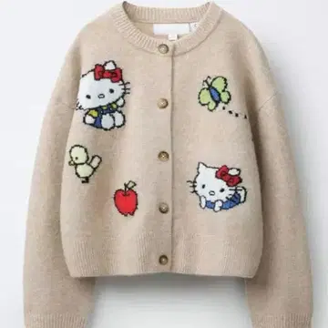 완판템 ZARA SANRIO 헬로키티 니트 가디건 164cm