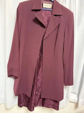 버건디 레이스 드레스와 자켓 세트 13호