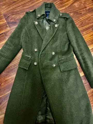 올리브 그린 체스터 코트 여성용