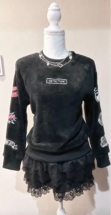 Lovetoxic 후와모코 트레이닝복 블랙 K-스타일 지뢰 양산형