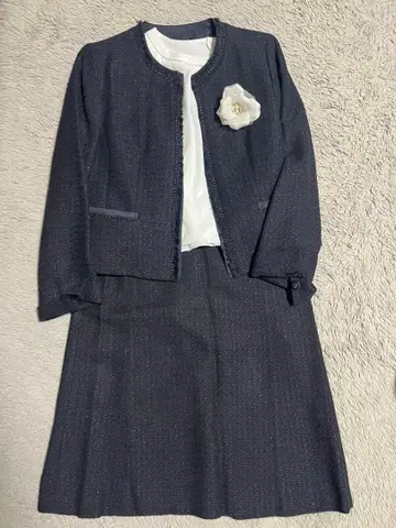 23구 네이비 트위드 스커트 수트 42