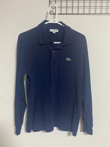 Lacoste 네이비 긴팔 피케 셔츠