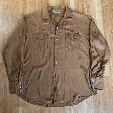 60's 레이온 웨스턴 셔츠 개버딘 레어 빈티지