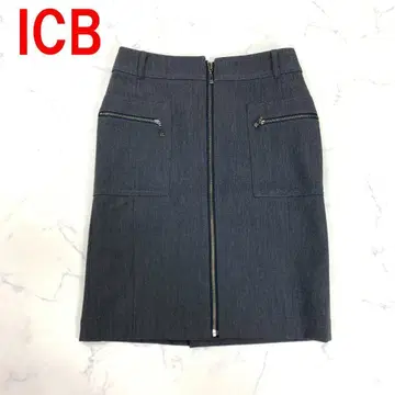 A5017 아이시비 타이트 스커트 무릎 기장 집업 그레이 2