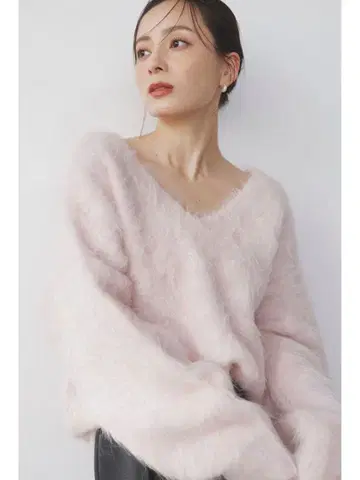 anuans 아뉴앙스 수리 알파카 니트 풀오버 핑크