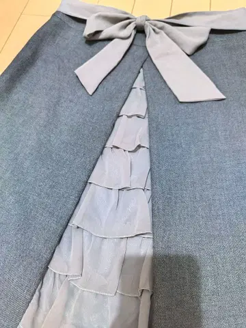 스트로베리 필드 프릴 스커트 쉬폰 리본 르네 TOCCA