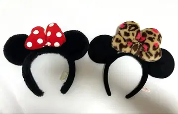 미니 마우스 레오파드 무늬 머리띠 2개 세트