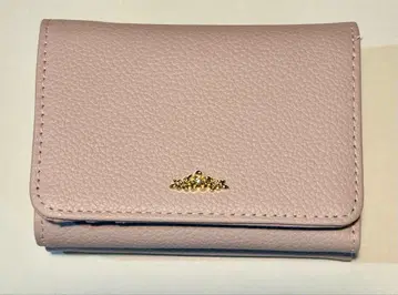 연한 핑크 3단 폴더형 지갑 합성 피혁