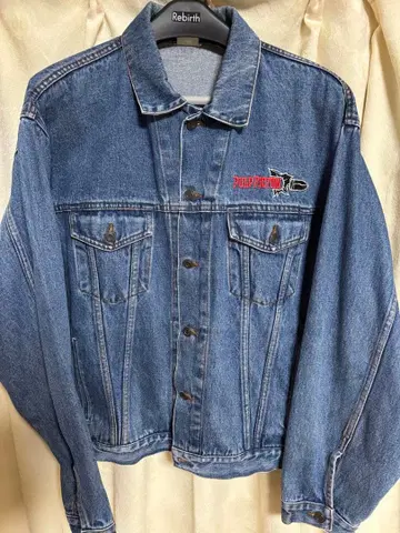 90's PULP FICTION 로고 자수 데님 자켓