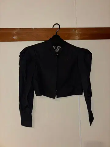 Esth. 퍼프 슬리브 크롭 셔츠