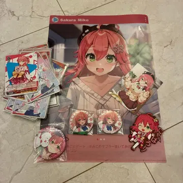 사쿠라 미코 굿즈 세트 클리어 파일 배지 카드