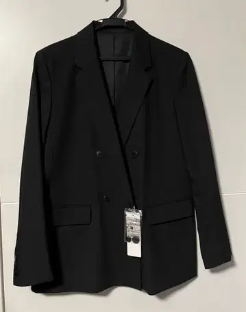 유니클로 더블 자켓 블랙 M