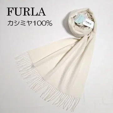 FURLA(훌라) 워셔블 캐시미어 100% 스톨 머플러 화이트