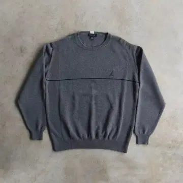 00s 노티카 코튼 니트 스웨터 그레이 L 빈티지