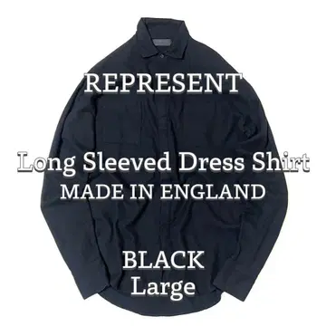 [ REPRESENT ] 남성용 코튼 긴팔 드레스 셔츠 BK L 사이즈