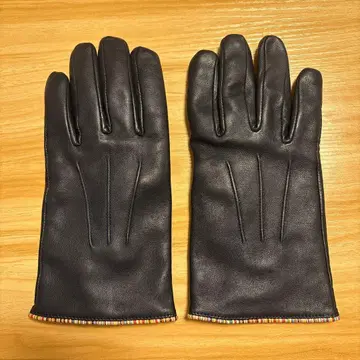 Paul Smith 짙은 파랑 시그니처 스트라이프 파이핑 가죽 그로브