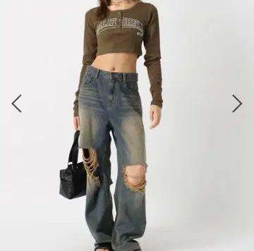 -Forever21- 데미지 가공 데님 팬츠 S [ 완판템 ]