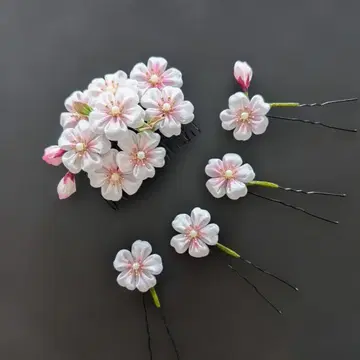 츠마미자이쿠 머리 장식 성인식 졸업식 벚꽃