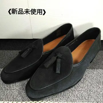 새상품 미사용 잘란 스리와야 네이비 스웨이드 GOMMA 벨잔 슬립온