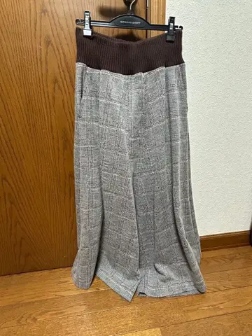 zucca 주카 그레이 계열 체크 무늬 와이드 팬츠